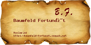 Baumfeld Fortunát névjegykártya